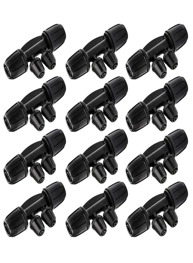 Lemfema 1/2 Inch to 1/4 Inch Tubing Irrigation Fittings, 4-Way Barbed Tee Drip Irrigation Fittings(1/2'' ID x 0.60''-0.63'' OD) Locked Barbed Tee Connectors (12 Pcs) - Image 1