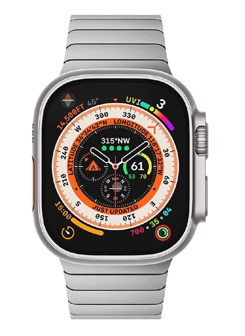 GENNEXT - Replacement Stainless Steel Strap Compatible With Smart Watch Series 8 | 8 Ultra Silver - Image 1