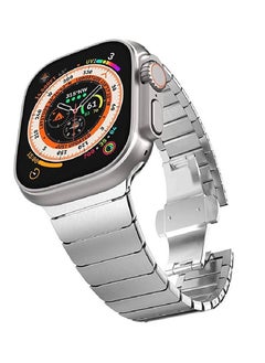 Replacement Stainless Steel Strap Compatible With Smart Watch Series 8 | 8 Ultra Silver