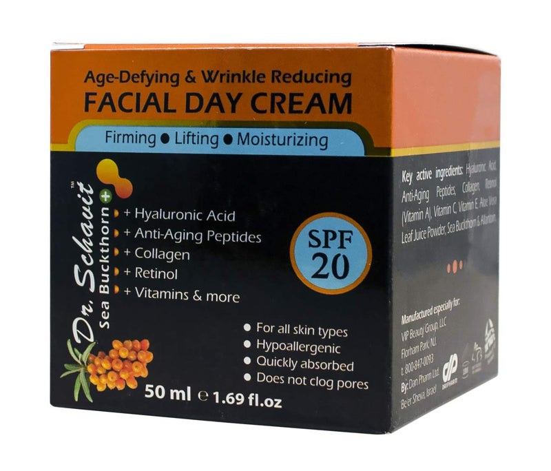 DR. SCHAVIT Sea Buckthorn+ Age-Defying & Wrinkle Reducing Day Cream - Collagen Retinol Anti Wrinkle Face Cream SPF 20 - Wrinkle Repair Day Cream Moisturizer Protects and Hydrates Skin 1.7 oz - Image 2
