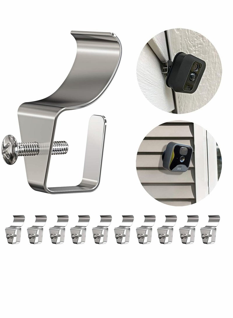 Y&D Vinyl Siding Hook, Non-Hole Outdoor Hanger Camera Mounting Clip, Stainless Steel Bracket for Blink Security System, Doorbell, Hanging Light, Trim (12Pcs)  - Image 1