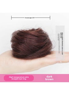Arabest Spot hair curler ball head wig simulation hair ring curly hair flower bag hair bag fluffy updo hair artifact headdress hair ring "straight hair ring" dark brown 