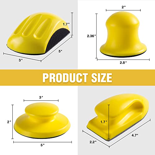 MIDO PROFESSIONAL ABRASIVE Sanding Block 3 PCS Hook and Loop Sanding Block and 1 PCS Mouse Sander 1 Pack Round and Mouse Sanding Block Set for Woodworking Furniture Making Arts Crafts - Image 2