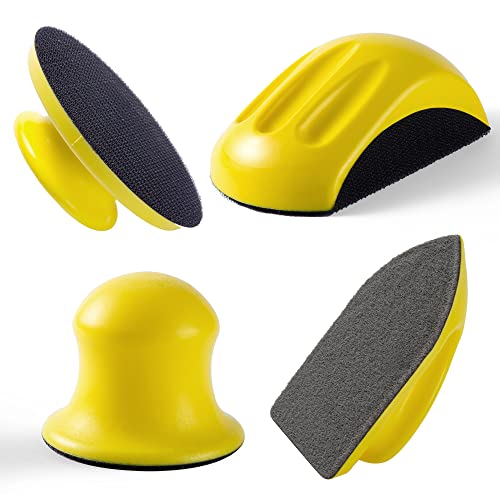 MIDO PROFESSIONAL ABRASIVE Sanding Block 3 PCS Hook and Loop Sanding Block and 1 PCS Mouse Sander 1 Pack Round and Mouse Sanding Block Set for Woodworking Furniture Making Arts Crafts - Image 1