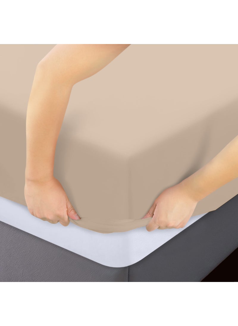 Utopia Bedding Utopia Bedding Twin Fitted Sheets - Bulk Pack of 2 Bottom Sheets - Soft Brushed Microfiber - Deep Pockets - Shrinkage & Fade Resistant - Easy Care (Twin  Beige)  - Image 3
