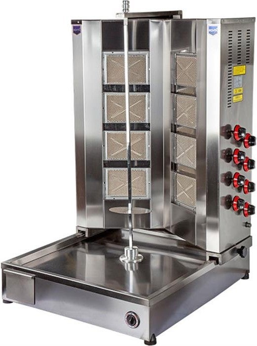 REMTA 8 Radiant Bottom Motor V Model Natural Gas CE Certified Doner Grill 