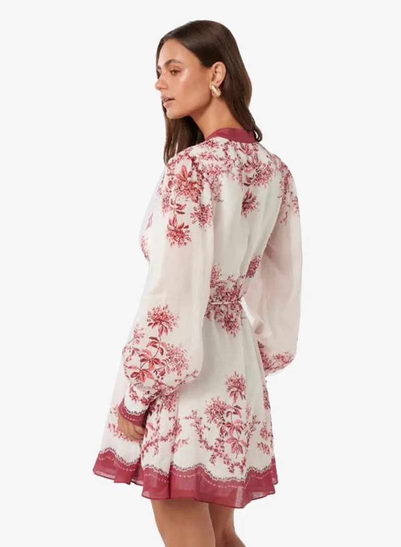 forever new Melanie Printed Puff Sleeve Mini Dress