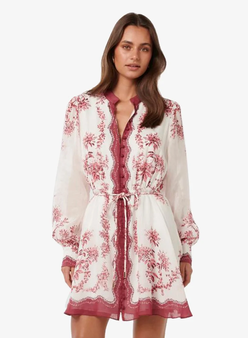 Melanie Printed Puff Sleeve Mini Dress