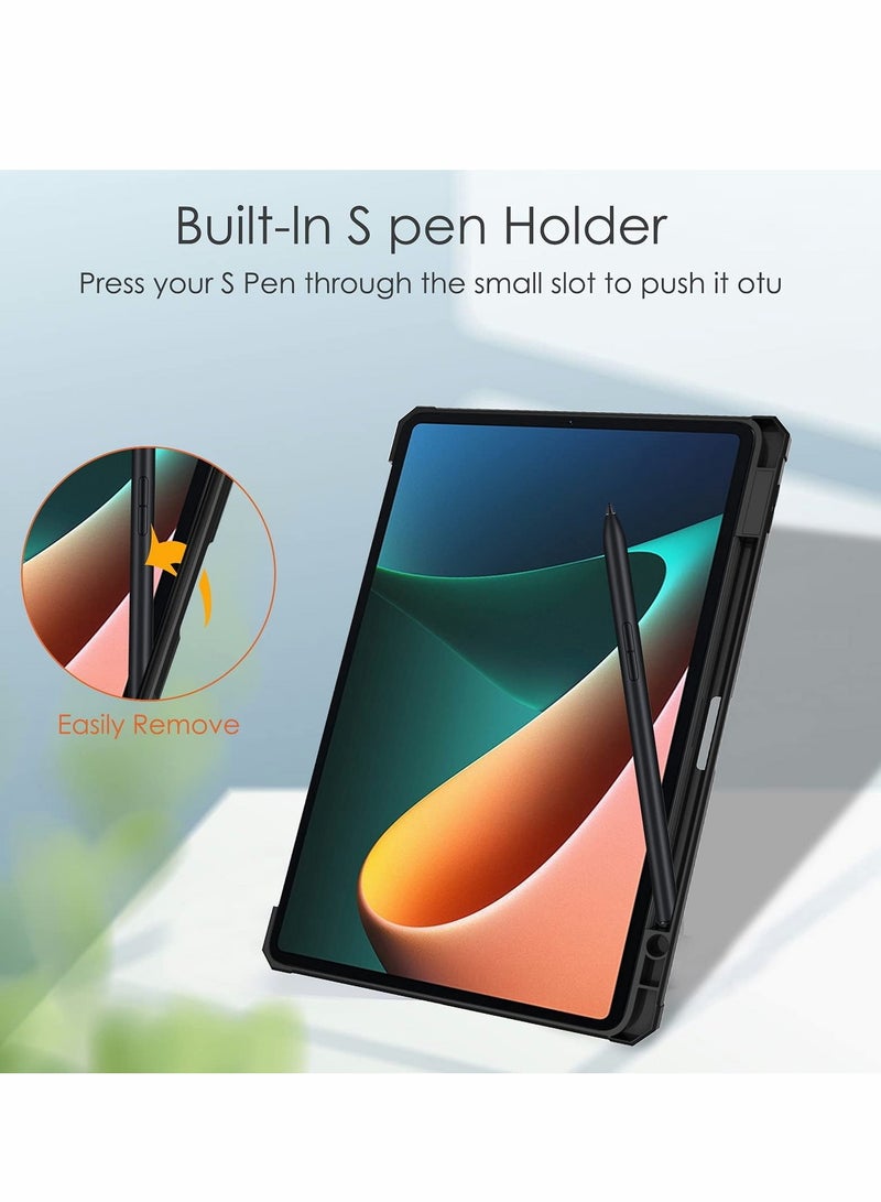 Excefore Case for Xiaomi Pad 5 11.0 inch,with Auto Wake/Sleep, Smart Slim Trifold Stand Auto Sleep/Wake Cover with Pencil Holder and Multi-Angle Stand-Black - Image 3