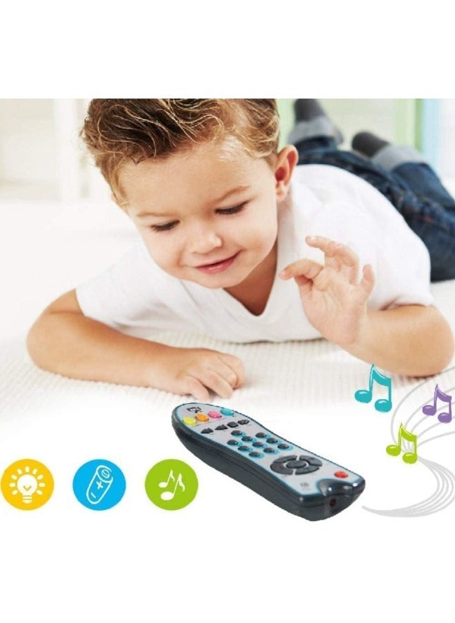 Konig Kids - Baby TV Remote Control Learning Toy, for 18 Months+ Baby,My First Learning Toy with 3 Languages Encourage Babies and Toddlers to Learn Numbers, Educational Kids Toy(Gray Body Colored Buttons) - Image 1