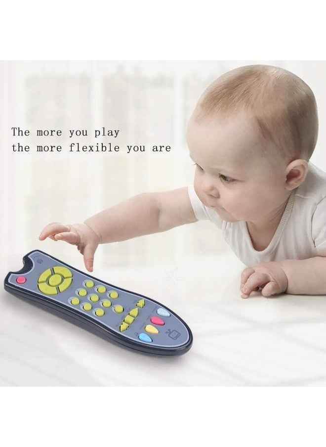 Konig Kids - Baby TV Remote Control Learning Toy, for 18 Months+ Baby,My First Learning Toy with 3 Languages Encourage Babies and Toddlers to Learn Numbers, Educational Kids Toy(Gray Body Colored Buttons) - Image 1