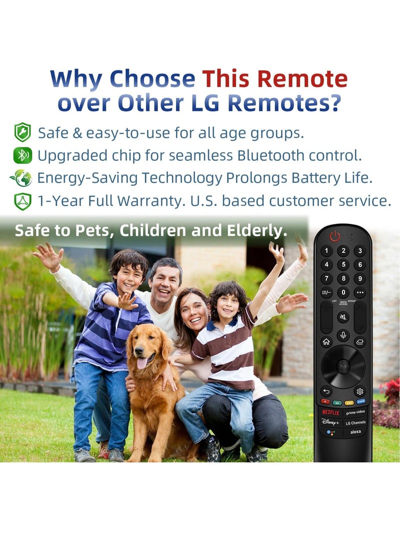 ELTRAZONE - Replacement Remote Control for LG TV, for All LG Remote Controls 2019-2023 for LG Smart TVs LG Magic MR22/23GA with Voice and Pointer Function. for LG ThinQ OLED WebOS UHD 4K TV. Warranty with battery - Image 1