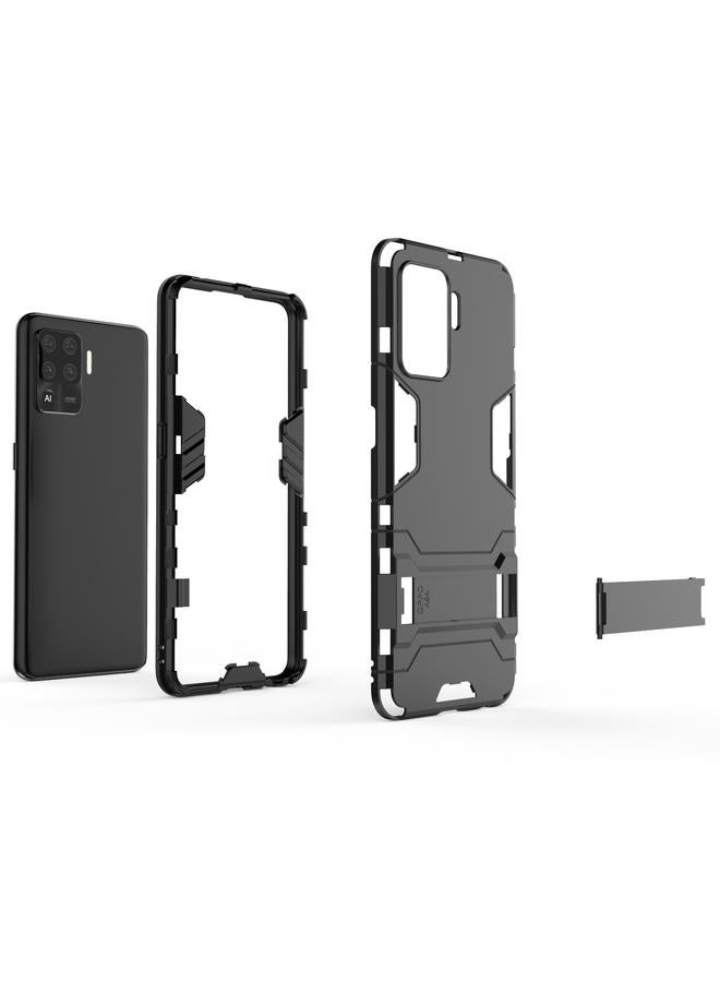 اس-توب جراب لهاتف OPPO A94 مقاوم للصدمات مصنوع من مادة PC + TPU مع حامل مخفي - Image 3