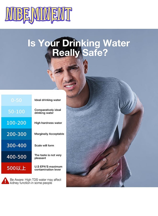 NIBEMINENT 2025 All-New 4 in 1 Tds Meter Digital Water Tester - Accurate and Reliable TDS EC & Temp(°C,°F) Meter - 0-9990ppm - Professional Testing for Drinking Water, RO/DI System, Aquariums etc  - Image 2
