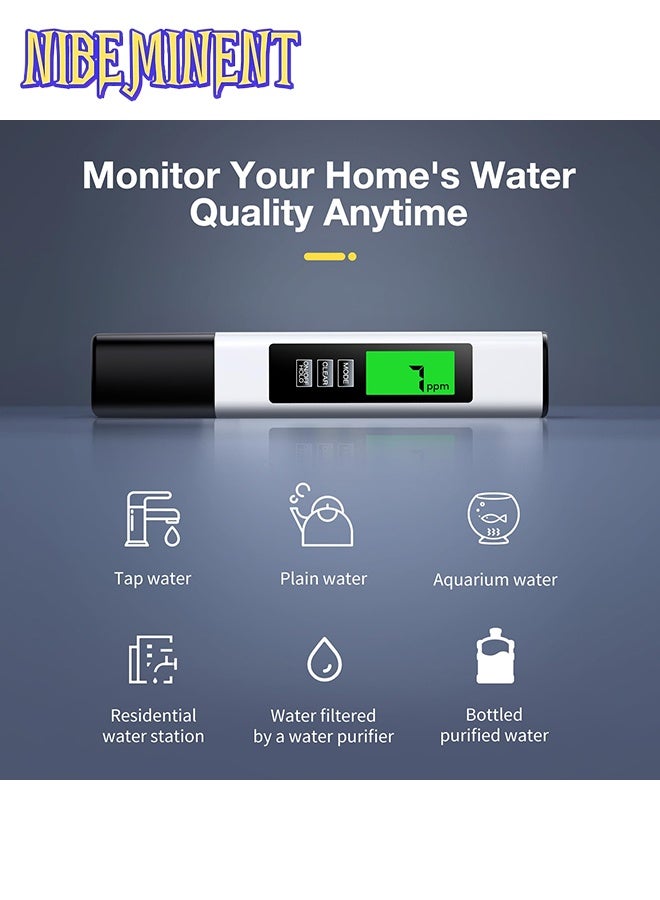 NIBEMINENT 2025 All-New 4 in 1 Tds Meter Digital Water Tester - Accurate and Reliable TDS EC & Temp(°C,°F) Meter - 0-9990ppm - Professional Testing for Drinking Water, RO/DI System, Aquariums etc  - Image 5