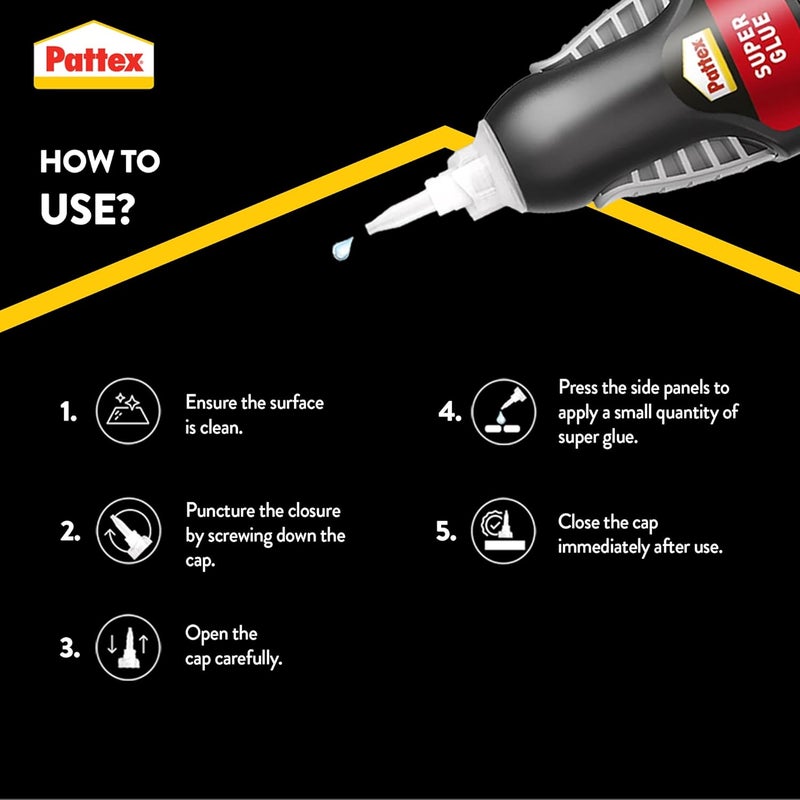 باتكس غراء فائق التحكم في السوائل، غراء شفاف لمواد مختلفة، بتركيبة مانعة للتنقيط، تطبيقات عمودية، فوهة دقيقة، 1 × 3 جرام - Image 3