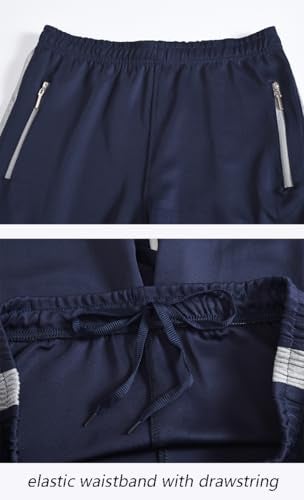 YSENTO Men's Tracksuits Outfits Set 2 Piece Jogging Suits Warm Up Sweatsuits Sweat Track Suits Sets Navy Grey M - Image 5