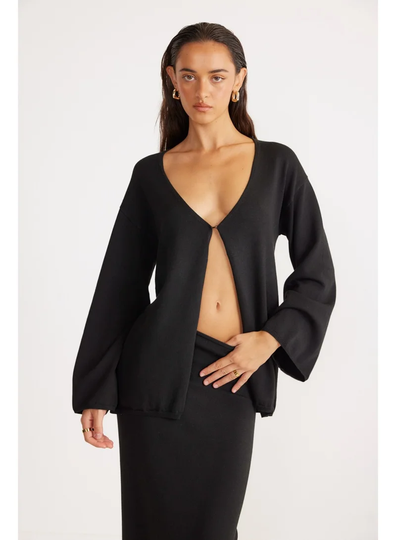 SNDYS Open Front Knitted Top