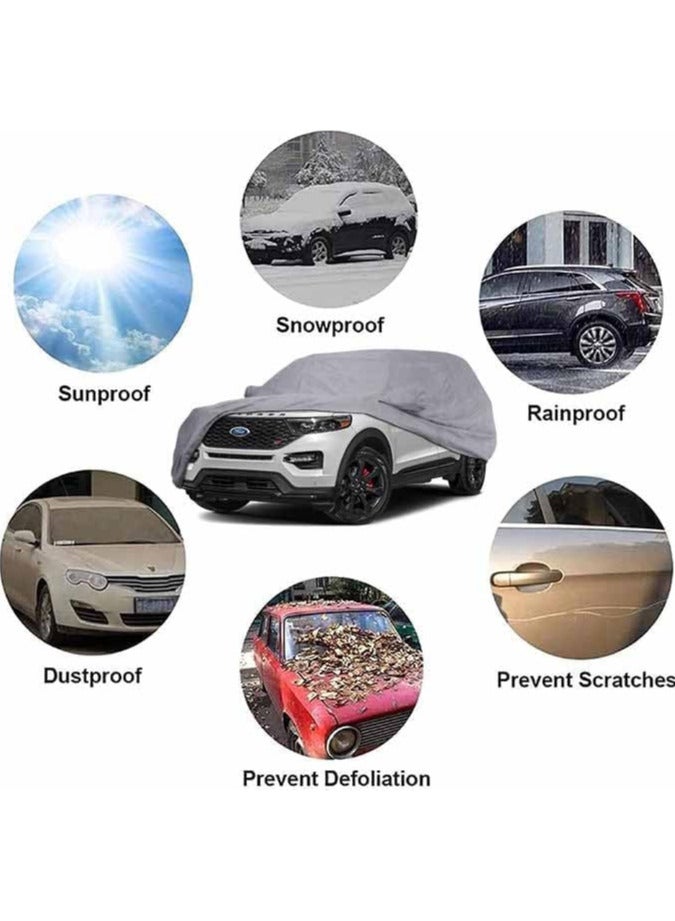 Fenex Car Cover [4x4] – All-Weather Protection | Waterproof, UV-Resistant, Dustproof, Breathable | Indoor/Outdoor Use | Door Zipper & Mirror Pockets | Fits SUV & Sedan cars (520 × 203 × 152 cm) - Image 4