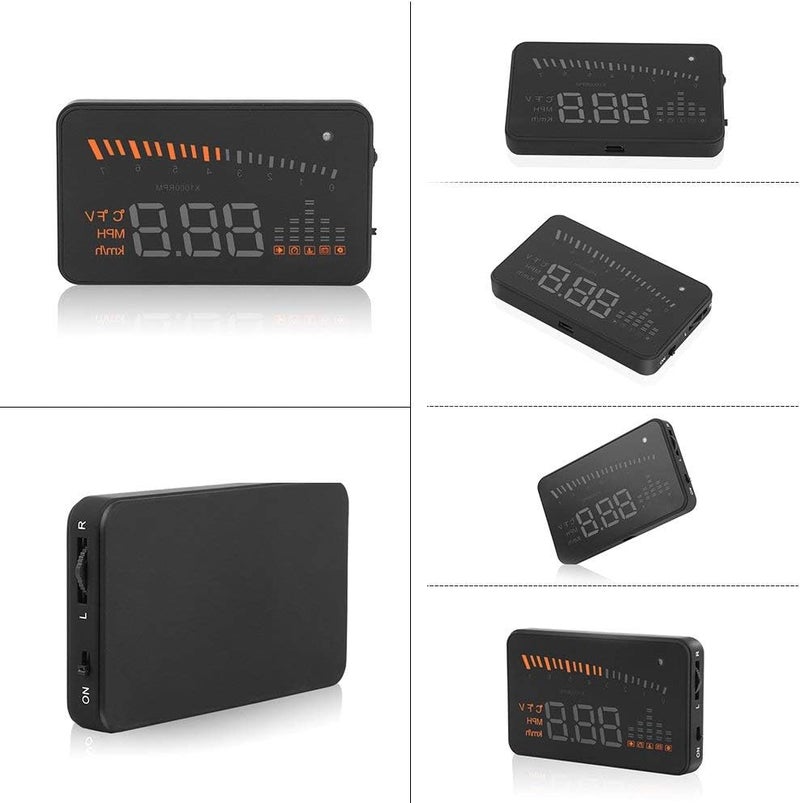 POCREATION Head Up Display, X5 OBDII HUD 3" Alarm Head Up Display Windscreen Projector Speed Warning System - Image 5