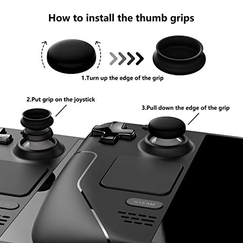 PlayVital Thumb Grip Caps for Steam Deck LCD, Silicone Thumbsticks Grips Joystick Caps for Steam Deck OLED - Cosplaying Kitten & Puppy - Image 3