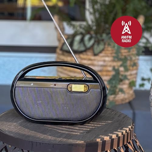 GPX R602B Portable AM/FM Radio with Digital Clock and Line Input - Image 2