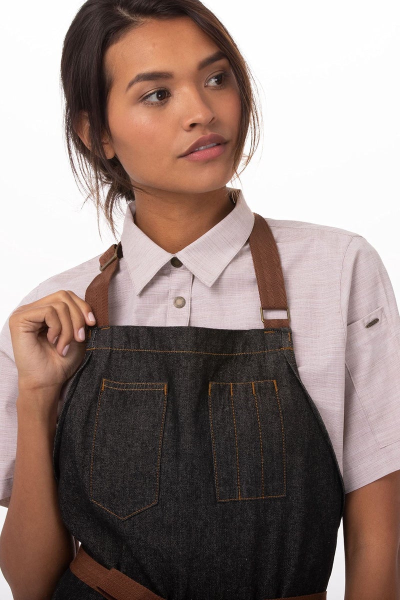 Chef Works Unisex Memphis Bib Apron, Black, One Size - Image 3