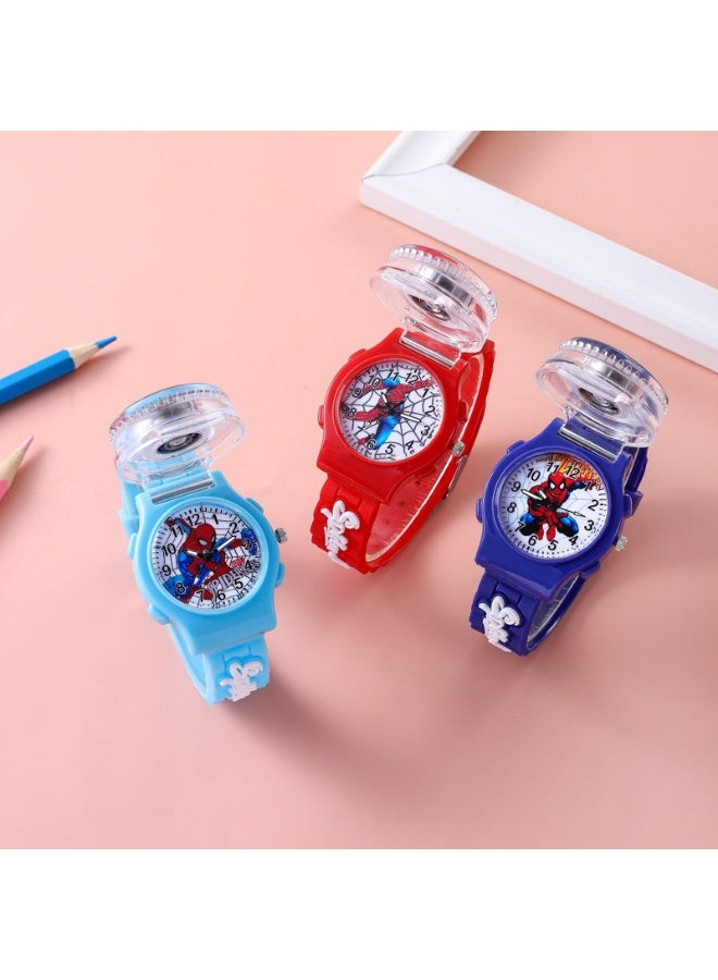 MARVEL Red Spiderman Cartoon Flip Cover Children's Watch (The Cover Can Turn) - Image 3