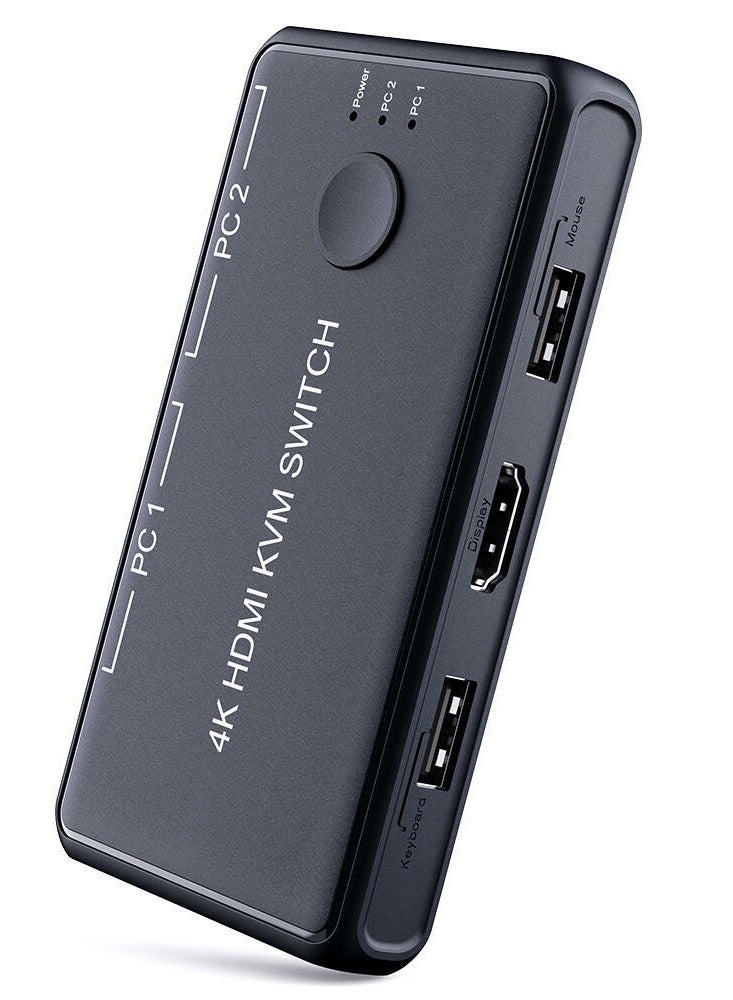 kvm 4k Switch 2 port with Usb keyboard & mouse with 2pcs Cable - Image 1