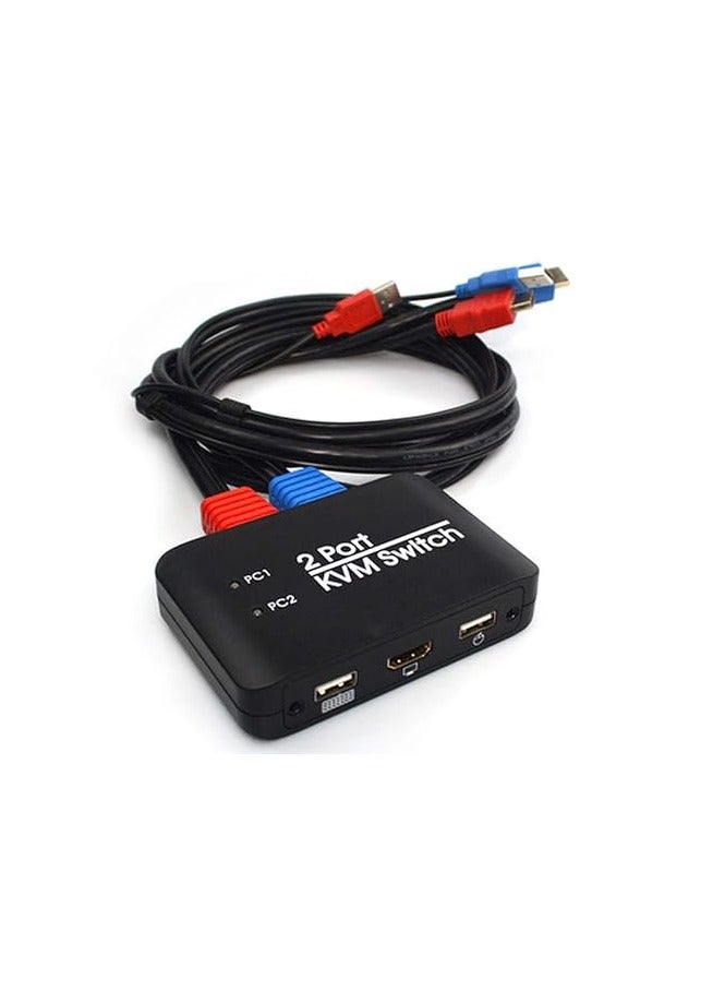 kvm 4k Switch 2 port with Usb keyboard & mouse with 2pcs Cable - Image 4