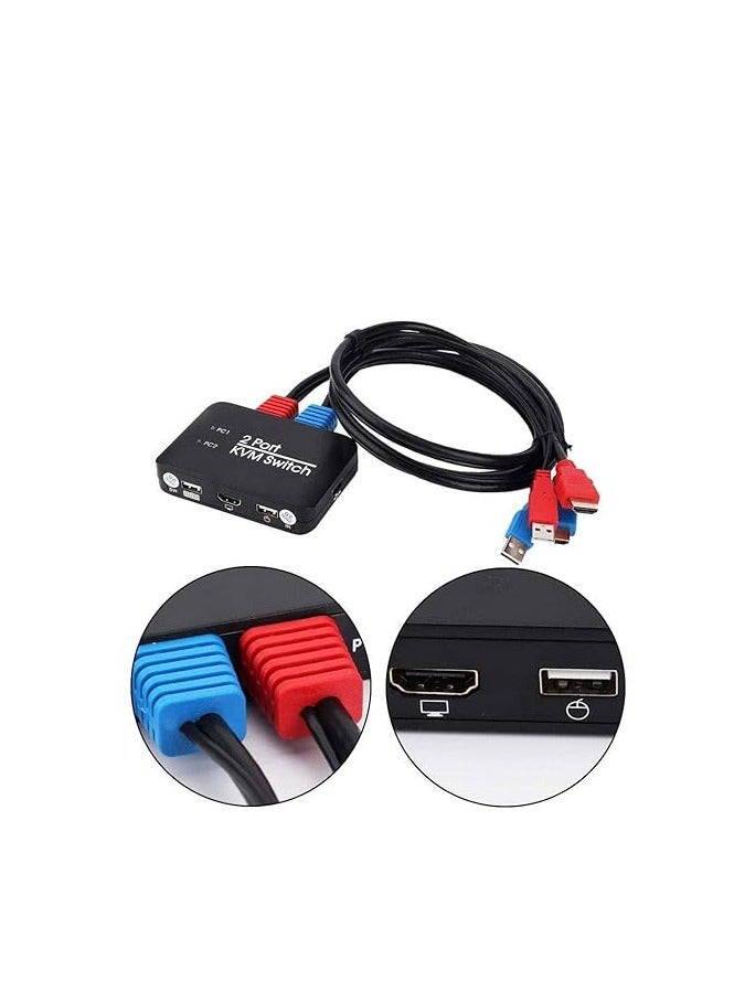 kvm 4k Switch 2 port with Usb keyboard & mouse with 2pcs Cable - Image 5