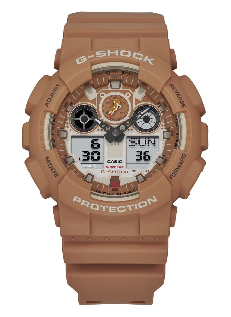 G-SHOCK - Analog Digital Shiba Inu Brown Resin Band Mens Watch GA-100SHB-5A Limited Edition - Image 1