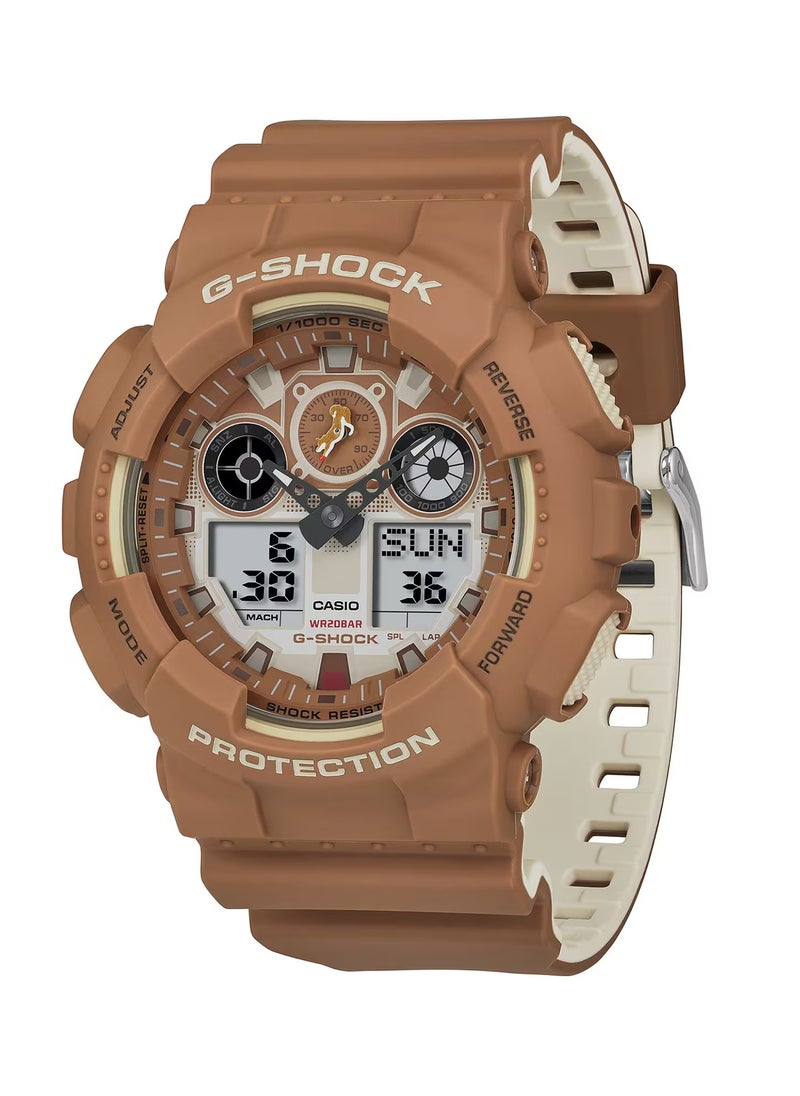 G-SHOCK - Analog Digital Shiba Inu Brown Resin Band Mens Watch GA-100SHB-5A Limited Edition - Image 1