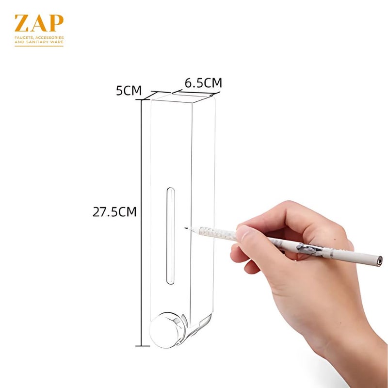 ZAP ZXR 242 Hand Soap Dispenser, Wall Mounted, 400ml Capacity, ABS Body, Easy Refill, Ideal for Kitchen & Bathroom, Durable & Stylish Liquid Soap Holder - Image 4