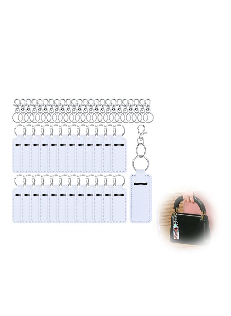KASTWAVE Lipstick Keychain, 20 Pieces Sublimation Blank Lipstick Holder, Portable Lipstick Tubes Holder Pocket Keychain Bag Accessories Clip on Sleeve for Heat Press Transfer DIY Gifts - Image 1
