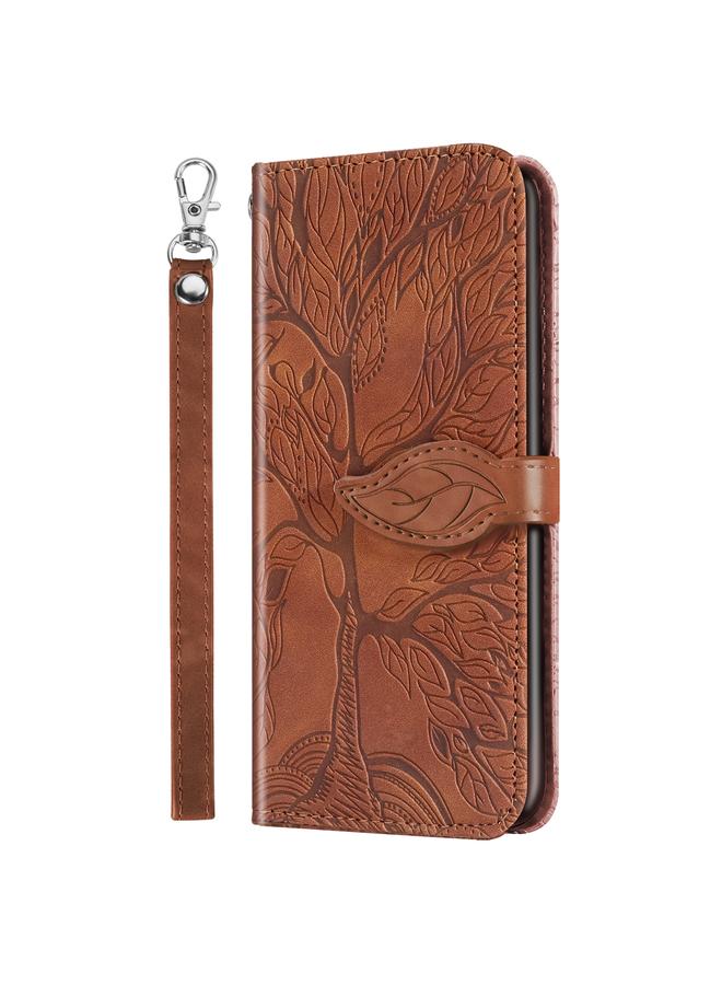 Zaboon Case For iPhone 13 Pro Life of Tree Embossing Pattern Horizontal Flip Leather Case with Holder & Card Slot & Wallet & Photo Frame & Lanyard - Image 2