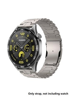 Generic Universal 22mm Titanium Band for HUAWEI Watch 4 3 Pro/GT 4 3 Pro, Luxury Titanium Metal Replacement Watch Strap for Men and Women, Titanium Color  - Image 1
