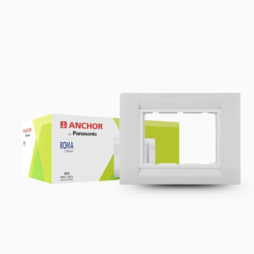 Anchor by Panasonic Roma Classic 6 Module Tresa Solid Plate for Switchboard, White 2M Plate, (30250WH-10) - Image 1