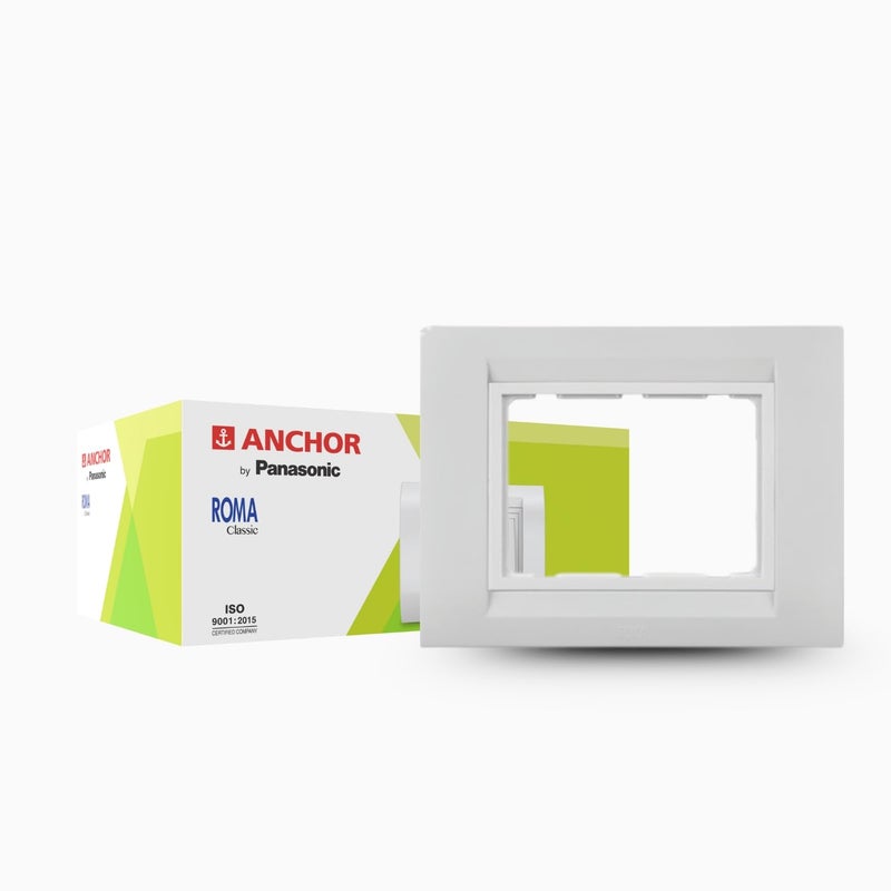 Anchor by Panasonic Roma Classic 6 Module Tresa Solid Plate for Switchboard, White 2M Plate, (30250WH-10) - Image 4