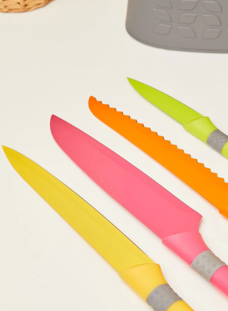 Premier Multicoloured 5 Piece Knife Block Set