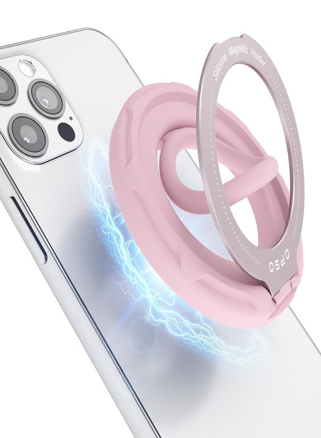 OPSO Magnetic Phone Ring Holder for MagSafe, 360 Degree Rotation Silicone Finger Ring Grip Stand Holder, Adjustable Kickstand, Compatible with iPhone 16 15 14 13 12/Pro/Max, Samsung and All Smartphone - Image 1