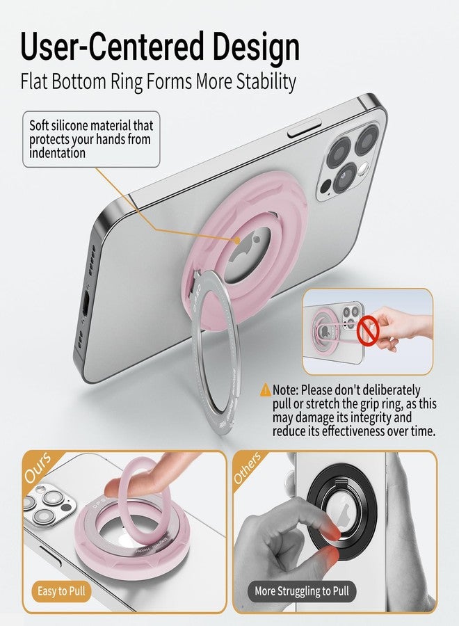 OPSO Magnetic Phone Ring Holder for MagSafe, 360 Degree Rotation Silicone Finger Ring Grip Stand Holder, Adjustable Kickstand, Compatible with iPhone 16 15 14 13 12/Pro/Max, Samsung and All Smartphone - Image 4