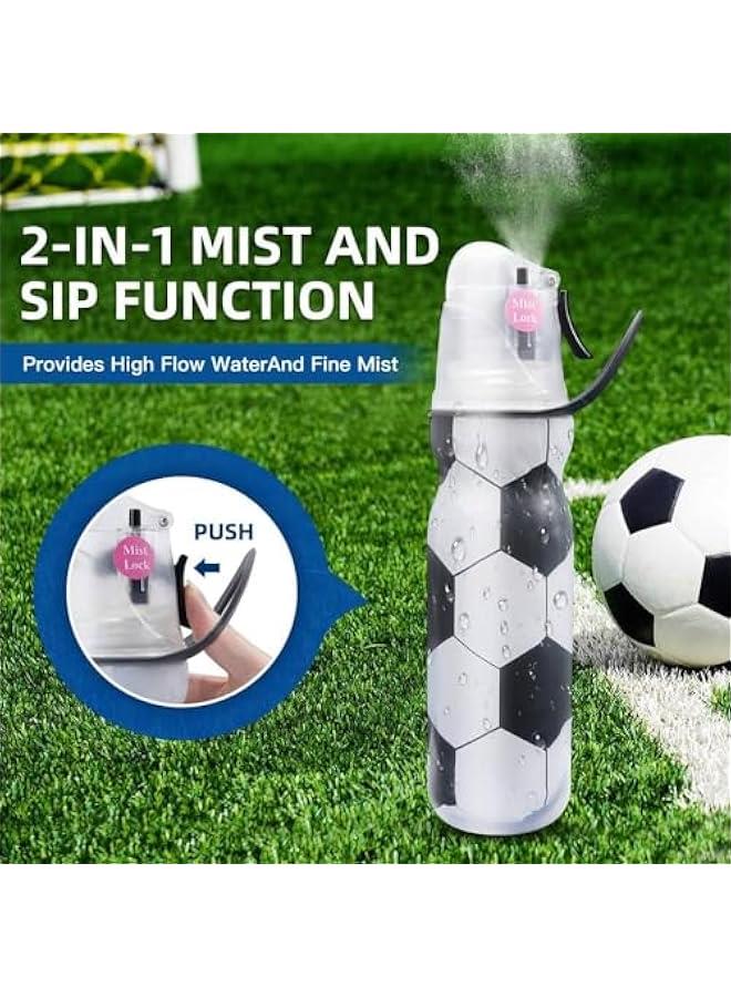 TRASSLE Spray Water Bottle Kids,590ML Cool Mist Water Bottle with Three-Layer Heat Insulation,Leakproof Drinking Bottle for Cycling and School ，No BPA (Soccer) - Image 5