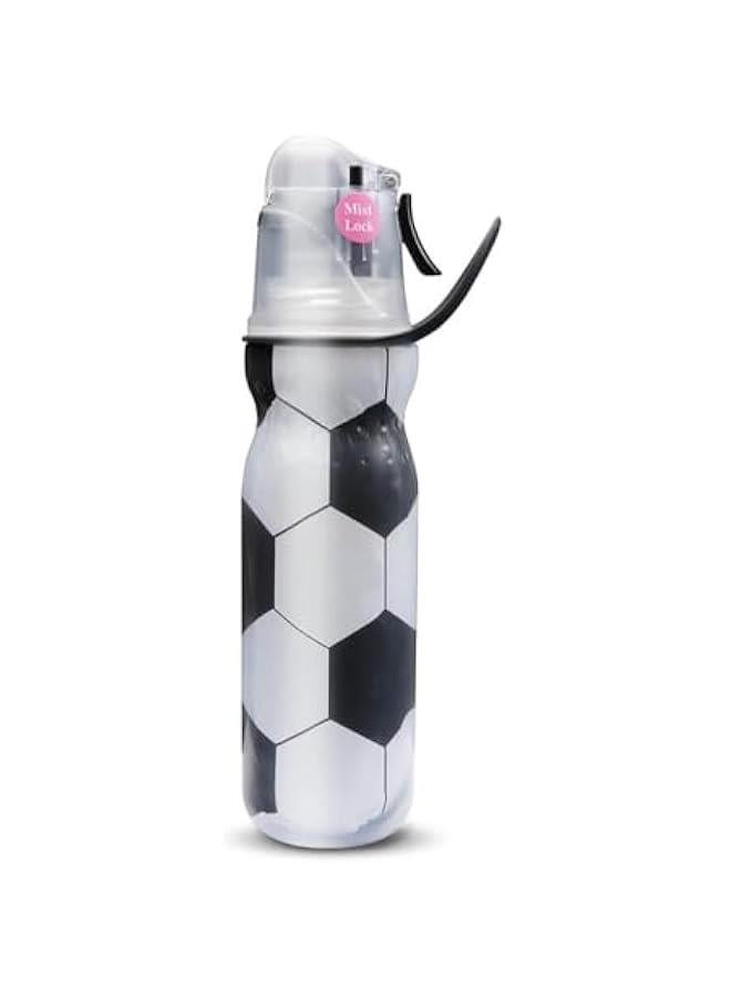 TRASSLE Spray Water Bottle Kids,590ML Cool Mist Water Bottle with Three-Layer Heat Insulation,Leakproof Drinking Bottle for Cycling and School ，No BPA (Soccer) - Image 1