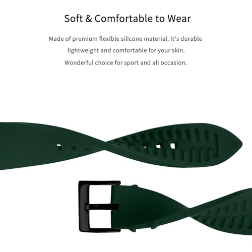 TStrap Silicone Watch Band for Men - Green Quick Release Watch Band for Women Soft - Waterproof Smart Watch Bracelet Clasp - Correa de Silicona para Reloj Replacement - 18mm 19mm 20mm 21mm 22mm 24mm - Image 5