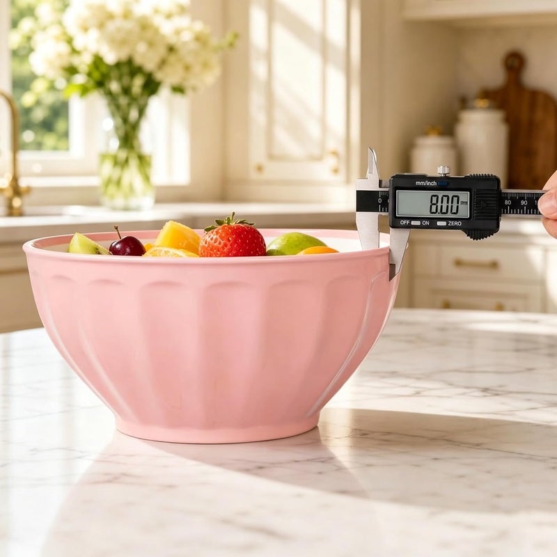 BoxedHome Mixing Bowls with Lids, Set of 4 Large Plastic Bowls, Microwave and Dishwasher Safe, BPA Free, Ideal for Preparing, Baking and Cooking Food, Pink - Image 5
