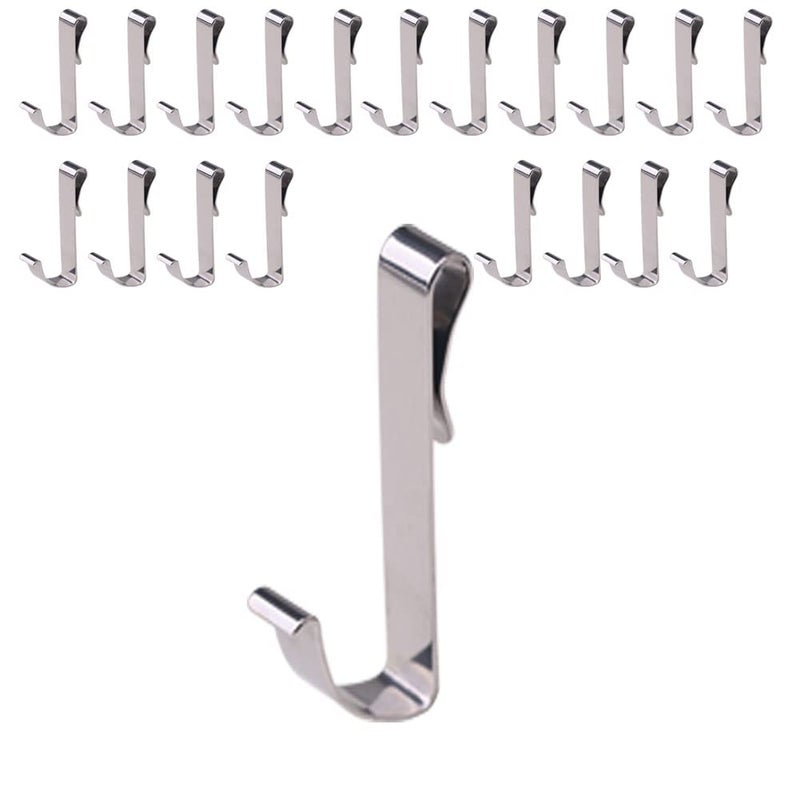 20 Pack J Shaped Hook Stainless Steel Hanger Clipon HookHanging Sink Grid Hook Wire Rack HookUsed for KitchenBedroomOfficeWire Shelf