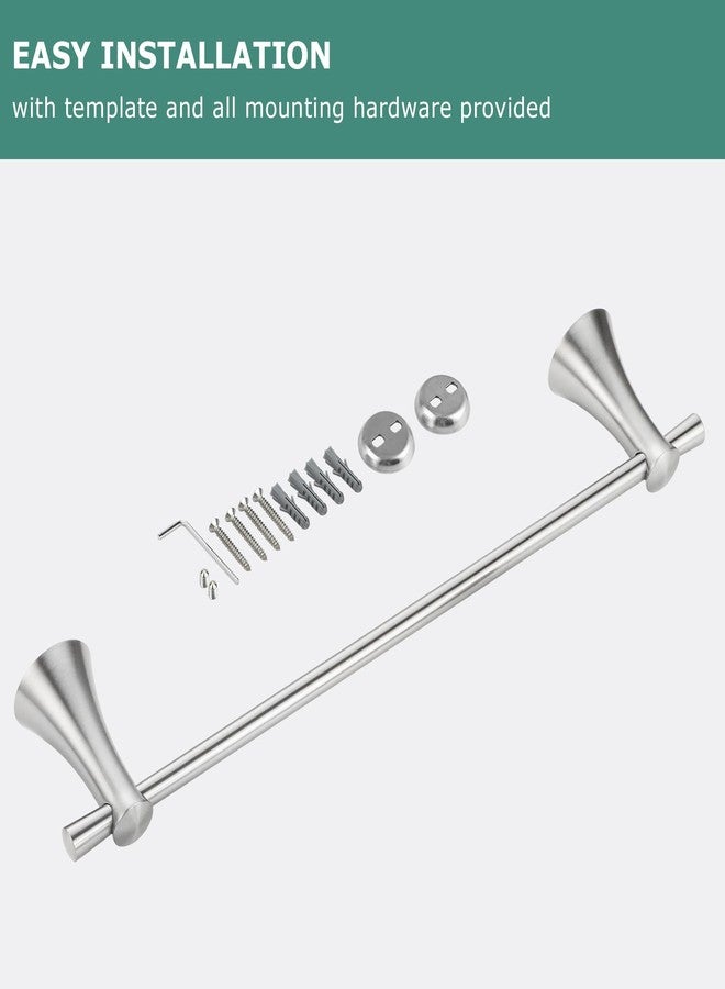 PARLOS Brass 17" Towel Bar Towel Holder Hanger Rack Wall Mount Accessories for Bathroom, Brushed Nickel - Image 4