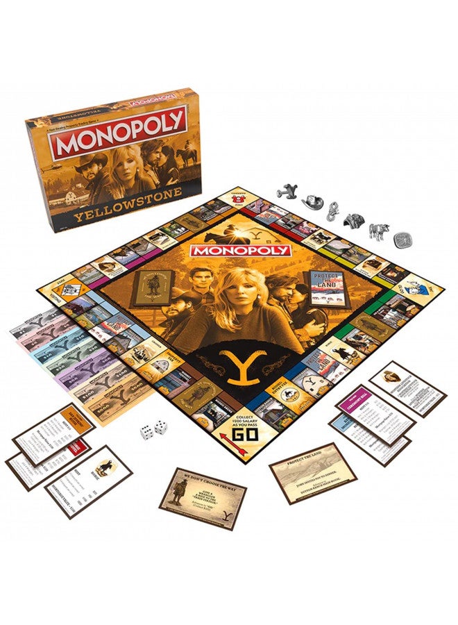 yellow stone Monopoly: Yellowstone | Buy, Sell, Trade Spaces Featuring Locations from The Paramount Network Show | Collectible Classic Monopoly Game | Officially-Licensed, Yellowstone Game & Merchandise, 6 players  - Image 1