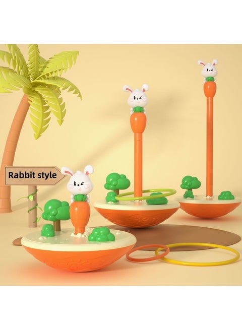Children's Throwing Loop Loop Rabbit Loop Stacking Tumbler Toy Parent-Child Interactive Indoor And Outdoor Game-Color:Tumbler  Adjustable Height 9 Circles